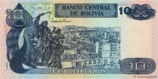 Bolivia 10 Bolivianos, 1987-1993 reverse