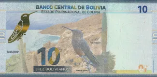 Bolivia 10 Bolivianos, 2018-2024 reverse