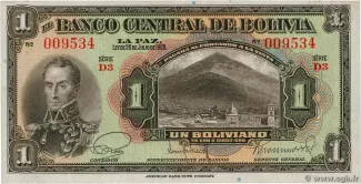 Bolivia 1 Boliviano, 1928