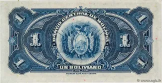 Bolivia 1 Boliviano, 1928 reverse