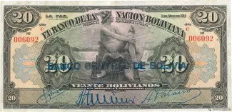 Bolivia 20 Bolivianos 1929, 1929