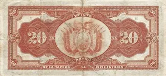 Bolivia 20 Bolivianos, 1911 reverse