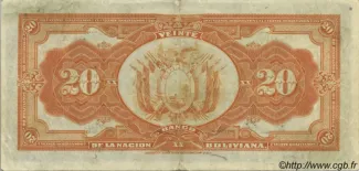 Bolivia 20 Bolivianos, 1911 reverse