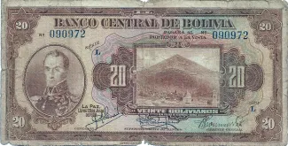 Bolivia 20 Bolivianos, 1928