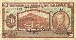 Bolivia 20 Bolivianos, 1928