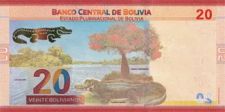 Bolivia 20 Bolivianos, 2018-2024 reverse