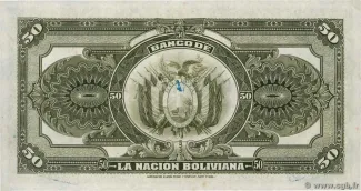 Bolivia 50 Bolivianos 1929, 1929 reverse