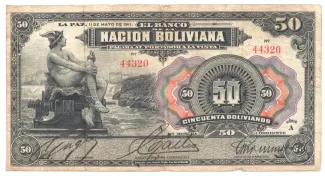 Bolivia 50 Bolivianos, 1911