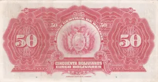 Bolivia 50 Bolivianos, 1928 reverse