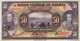 Bolivia 50 Bolivianos, 1928