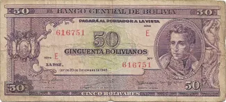 Bolivia 50 Bolivianos, 1945