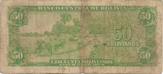 Bolivia 50 Bolivianos, 1945 reverse