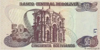 Bolivia 50 Bolivianos, 2001-2016 reverse