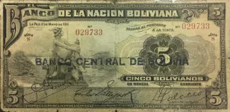 Bolivia 5 Bolivianos 1929, 1929