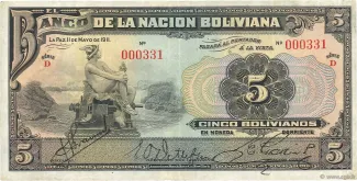 Bolivia 5 Bolivianos, 1911