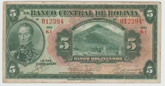 Bolivia 5 Bolivianos, 1928