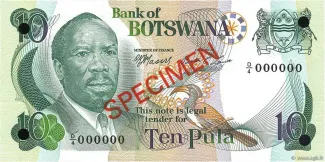 Botswana 10 Pula, 1976