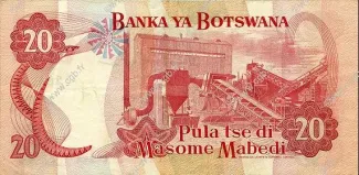 Botswana 20 Pula, 1976 reverse