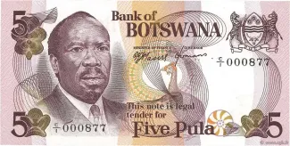 Botswana 5 Pula, 1976