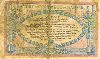 French notgeld 1 Franc, 1917 reverse