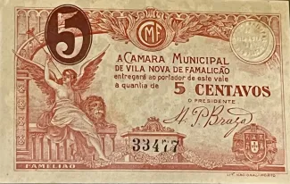 Braga, District of 5 Centavos,  obverse