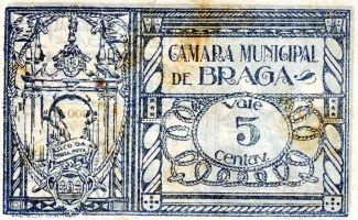 Braga, District of 5 Centavos, 1920 reverse