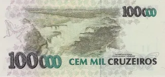 Brazil 100.000 Cruzeiros, 1992-1993 reverse