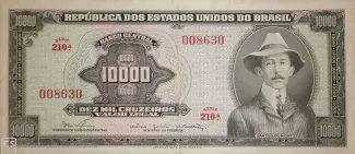 Brazil 10.000 Cruzeiros, 1966 obverse