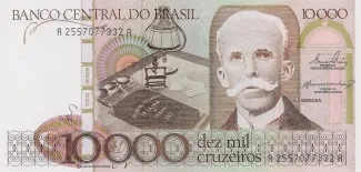 Brazil 10.000 Cruzeiros, 1984-1985 obverse