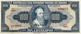 Brazil 1.000 Cruzeiros, 1943 obverse