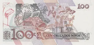Brazil 100 Cruzados Novos, 1989 reverse