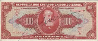 Brazil 100 Cruzeiros, 1949 obverse
