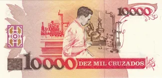 Brazil 10 Cruzados Novos, 1989-1990 reverse