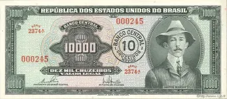 Brazil 10 Cruzeiros Novos, 1966-1967 obverse