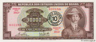 Brazil 10 Cruzeiros Novos, 1967 obverse