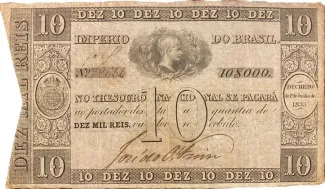 Brazil 10 Mil Réis, 1835 obverse