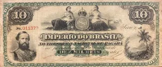 Brazil 10 Mil Réis, 1868 obverse