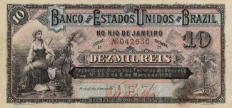 Brazil 10 Mil Réis, 1890 obverse
