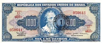 Brazil 1 Cruzeiro Novo, 1966-1967 obverse