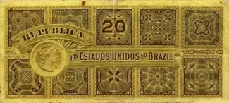 Brazil 20 Mil Réis, 1890 reverse
