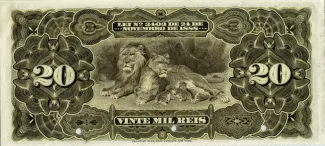Brazil 20 Mil Réis, 1890 reverse