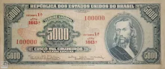 Brazil 5.000 Cruzeiros, 1963-1964 obverse