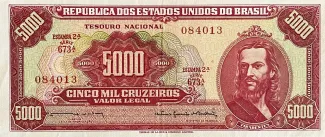 Brazil 5.000 Cruzeiros, 1963-1964 obverse