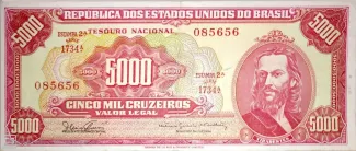 Brazil 5.000 Cruzeiros, 1965 obverse