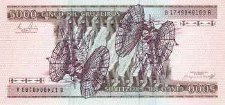 Brazil 5.000 Cruzeiros, 1981-1985 reverse