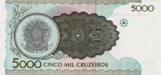 Brazil 5.000 Cruzeiros, 1990 reverse
