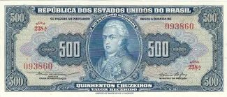 Brazil 500 Cruzeiros, 1953 obverse
