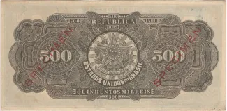 Brazil 500 Mil Réis, 1924 reverse