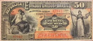 Brazil 50 Mil Réis, 1893 obverse