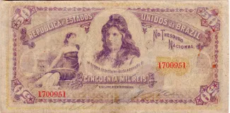 Brazil 50 Mil Réis, 1900 obverse